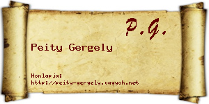 Peity Gergely névjegykártya